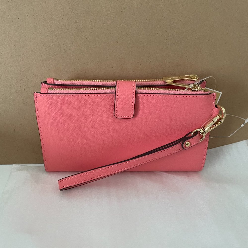 Michael Kors LARGE Double Zip Wristlet Grapefruit